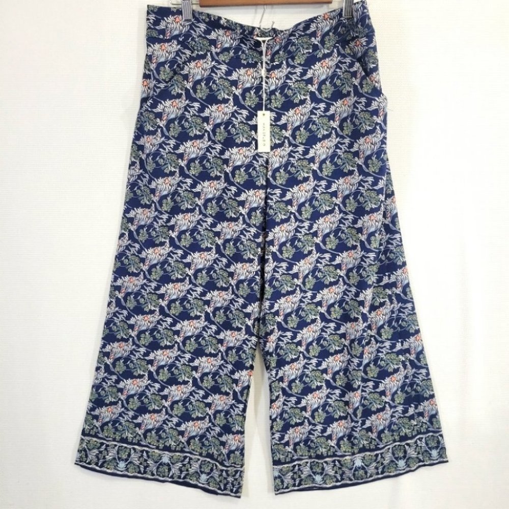 NWT Max Studio Floral Wide Leg Pull-on Pants size XL